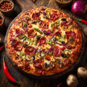 Supreme hot style pizza